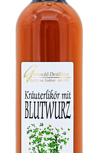 Kräuterlikör mit Blutwurz, bylinný likér s mochnou nátržníku (60%/20ml)